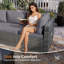 196cm Wide L-Shaped Patio Sofa-1716148702