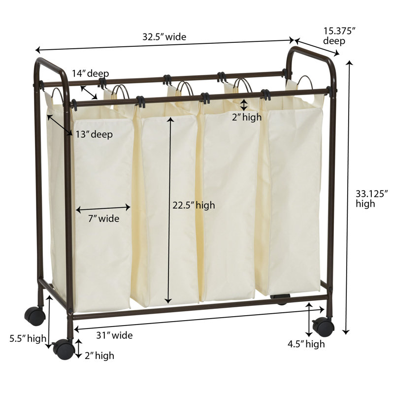 Wayfair Basics® Laundry Sorter, Antique Bronze