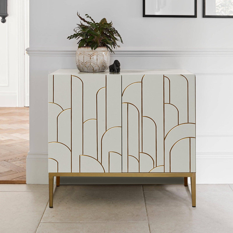 Heathfield 87cm Sideboard, 77 cm H x 90 cm W x 40 cm D, Snow White