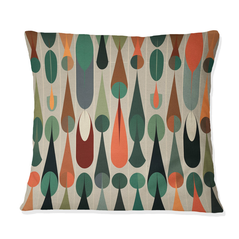 Coussin décoratif rétro à motif géométrique abstrait X