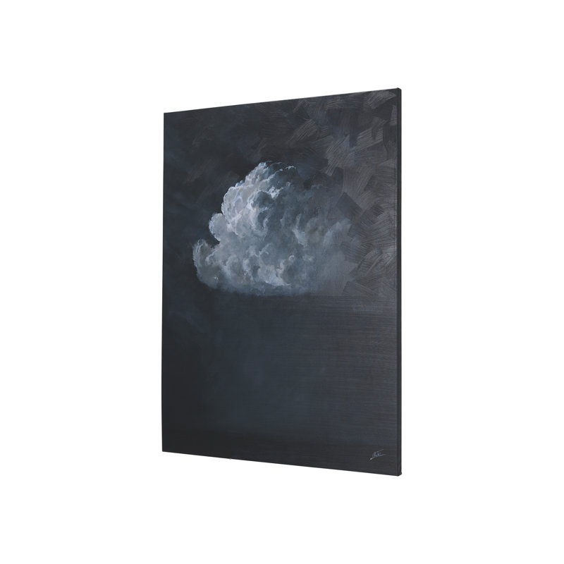 Nuage de nuit, toile texturée embellie à la main, H 40 po x l 30 po x P 1,5 po