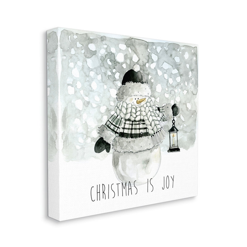 The Holiday Aisle® Christmas Is Joy Snowman Canvas Wall Art Design By Carol Robinson, H 17 po x l 17 po x P 1,5 po