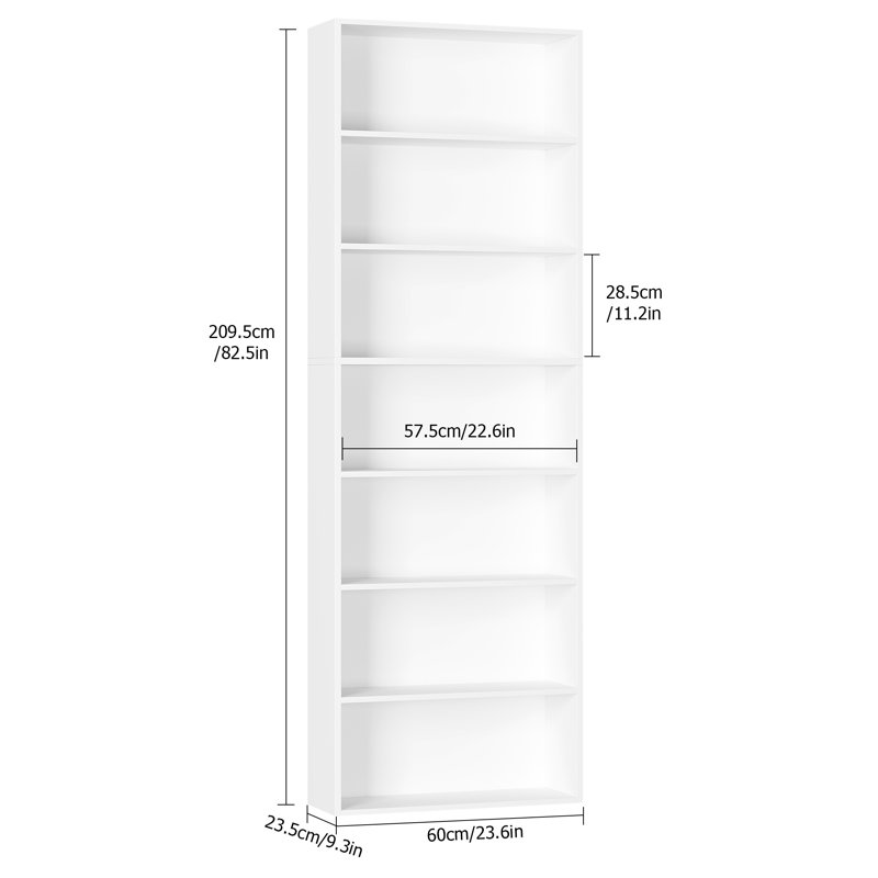 Bibliothèque standard à 7 niveaux, bibliothèque ouverte à 7 niveaux Idlewild, Blanc, 1