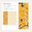 Papier peint oriental à motif de cerisiers en fleurs, oiseaux et papillons sur fond doré
