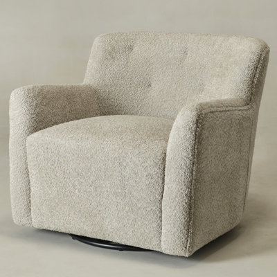 Fae Chenille Upholstered Swivel Armchair