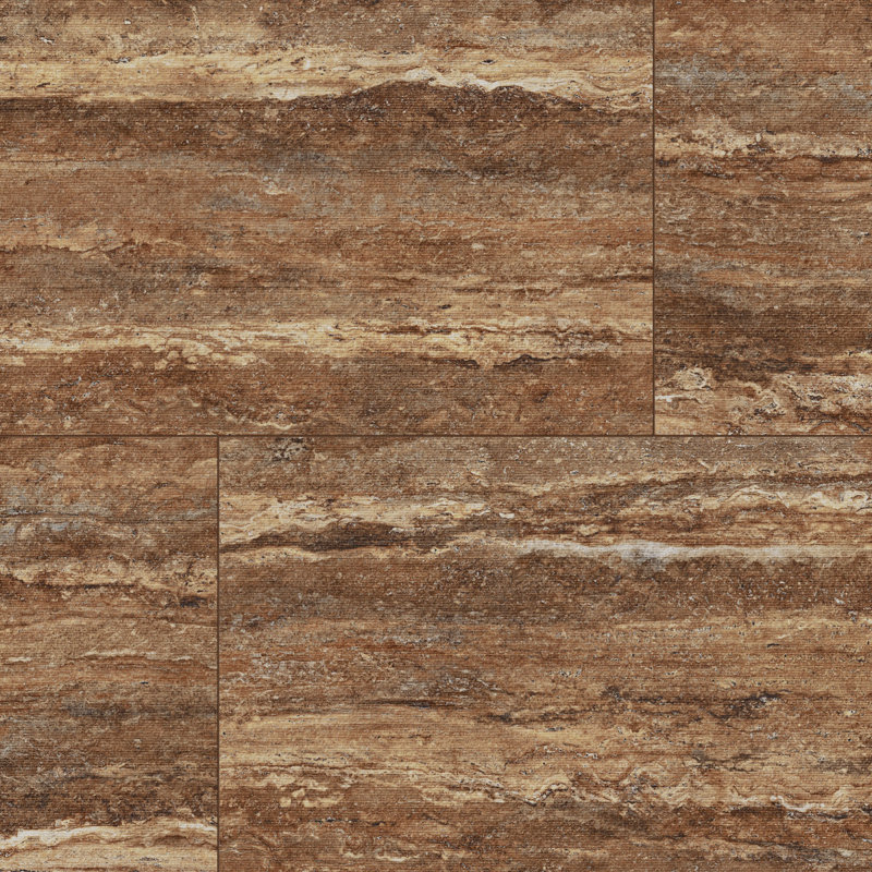Carrelage mural en porcelaine ciselée 24 po x 48 po American Travertine (2 pièces, 16 pieds carrés / caisse), Gras