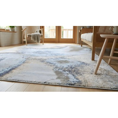 Tapis contemporain contemporain en laine nouée à la main 8 x 10