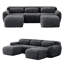 Canapé modulaire en forme de U sans os avec repose-pieds, divan 32 po avec siège en éponge haute densité, tissu moelleux antidérapant, aucun assemblage requis-1061782711