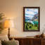 «Turquoise Lake and Pine Trees with Mountain Waterfall», art mural-1117027274