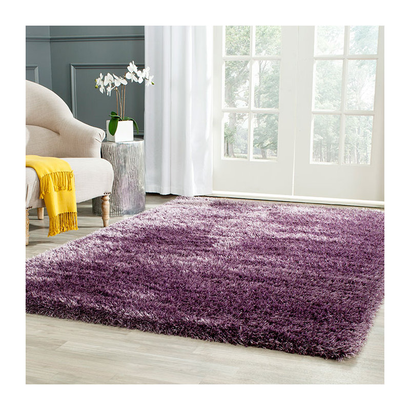 Arshith Shag Performance Solid Color Rug, Rectangle 6'7" x 9'