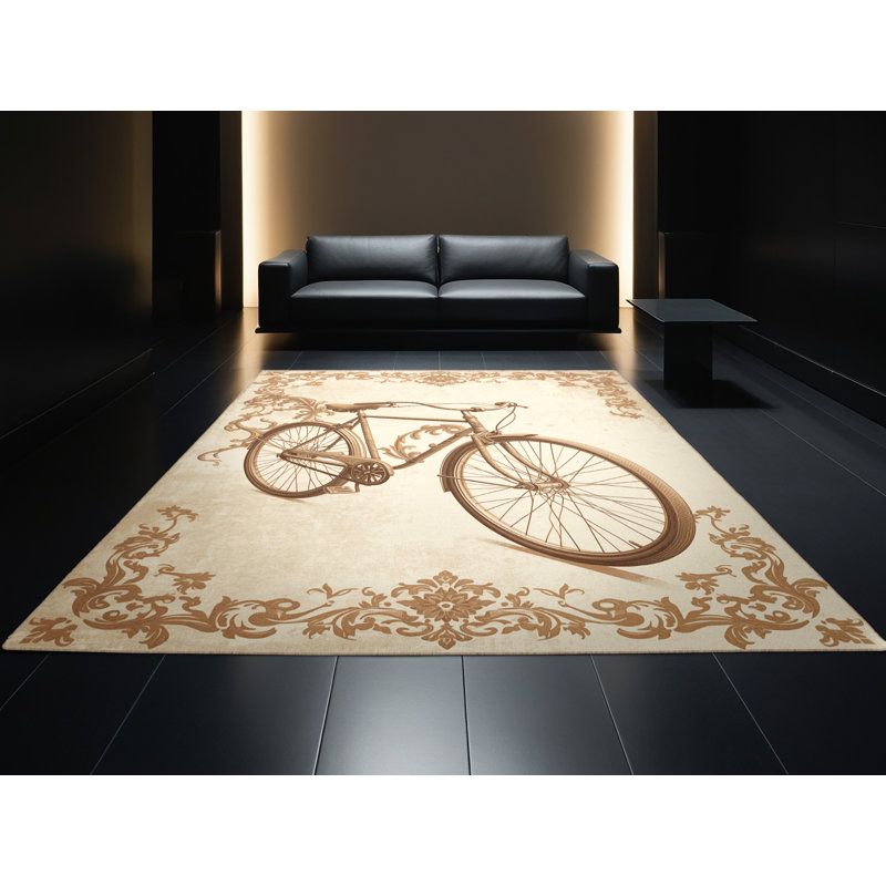 Tapis damassé rétro pour vélo et véhicules lavable à la machine, 5 x 8