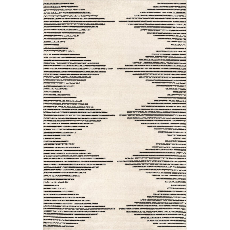 Tapis noir / ivoire Joanne, Rectangle 9 pi x 12 pi