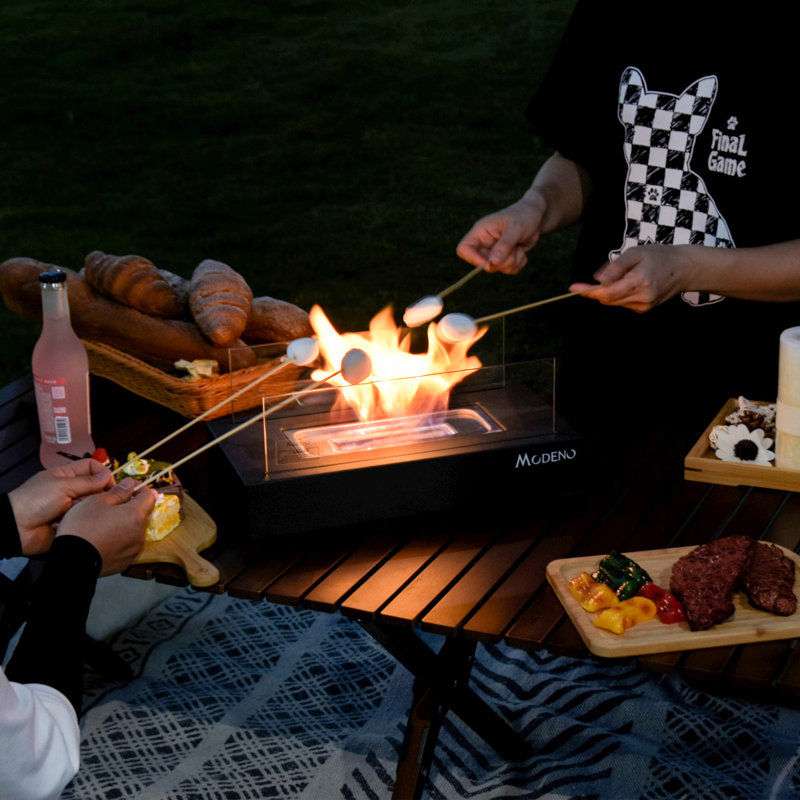 ESSEN Metal Bio-Ethanol Tabletop Fireplace with Flame Guard