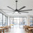 Vaczon 84" Industrial Smart Commercial HVLS Aluminum Blades Dimmable Ceiling Fan with Remote and APP Control,  3CCT LED Lights, 6-Speed Reversible DC Motor, Timer, 5"/10"/24" Downrods-1906302186