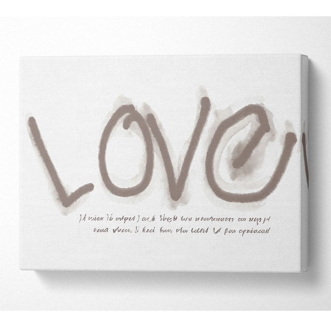 Liebeszitat If Love Is Great Beige - Wrapped Canvas Typography