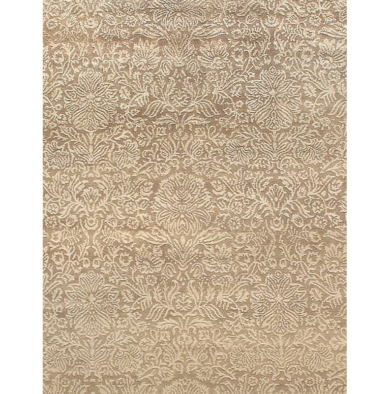 Tapis beige / beige en soie / laine moderne / contemporain noué à la main Modern