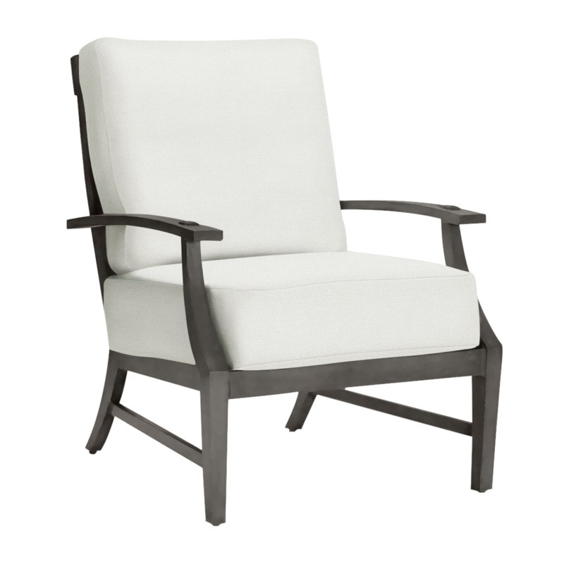 Croquet Aluminum Lounge Chair - Slate Gray, Slate Gray, No Welt, Intermix Bark