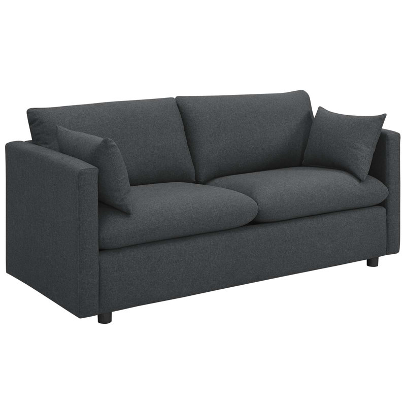 Activate Upholstered Fabric Sofa, Gray Polyester