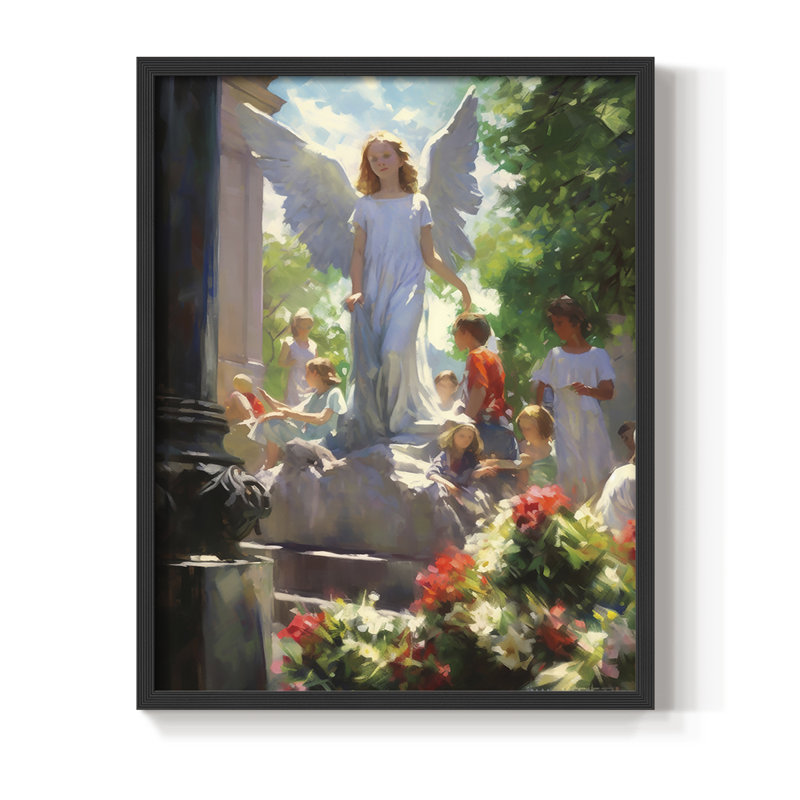 Religious Series CDLXII, reproduction encadrée - bois massif, H 11 po x l 9 po, Noir, noir, noir, noir