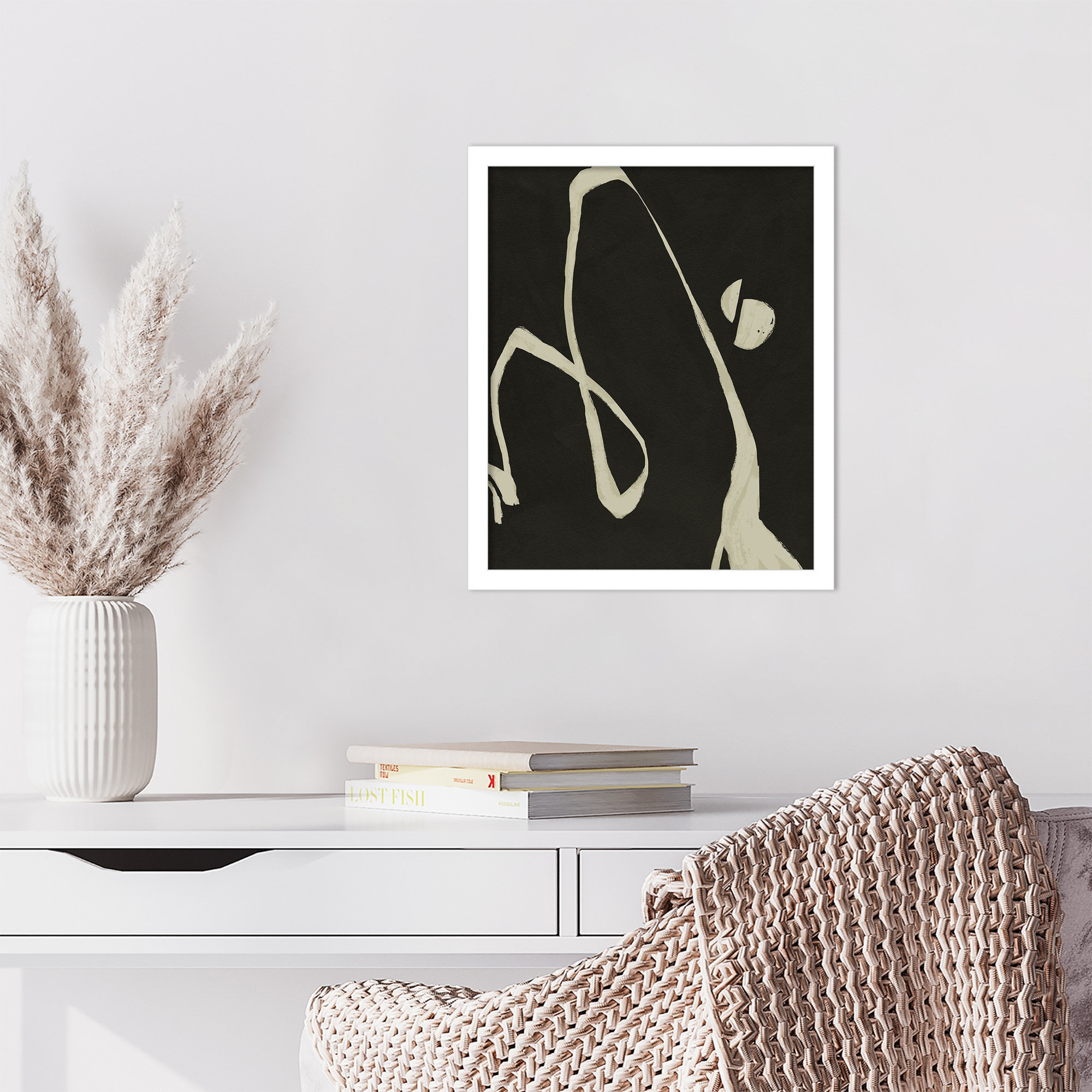 Neutral Spring II by Jacob Green, White, 17" H x 14" W x 1" D