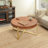 33.86"Modern Retro Splicing Round Coffee Table,Fir Wood Table Top With Gold Cross Legs Base(Same SKU:W757127348)-622885818