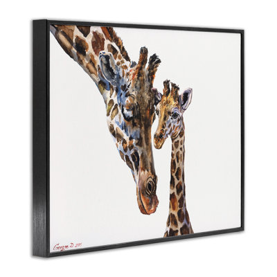 Ringler Cute Baby Giraffe Family Watercolor Painting Kids Wall Décor