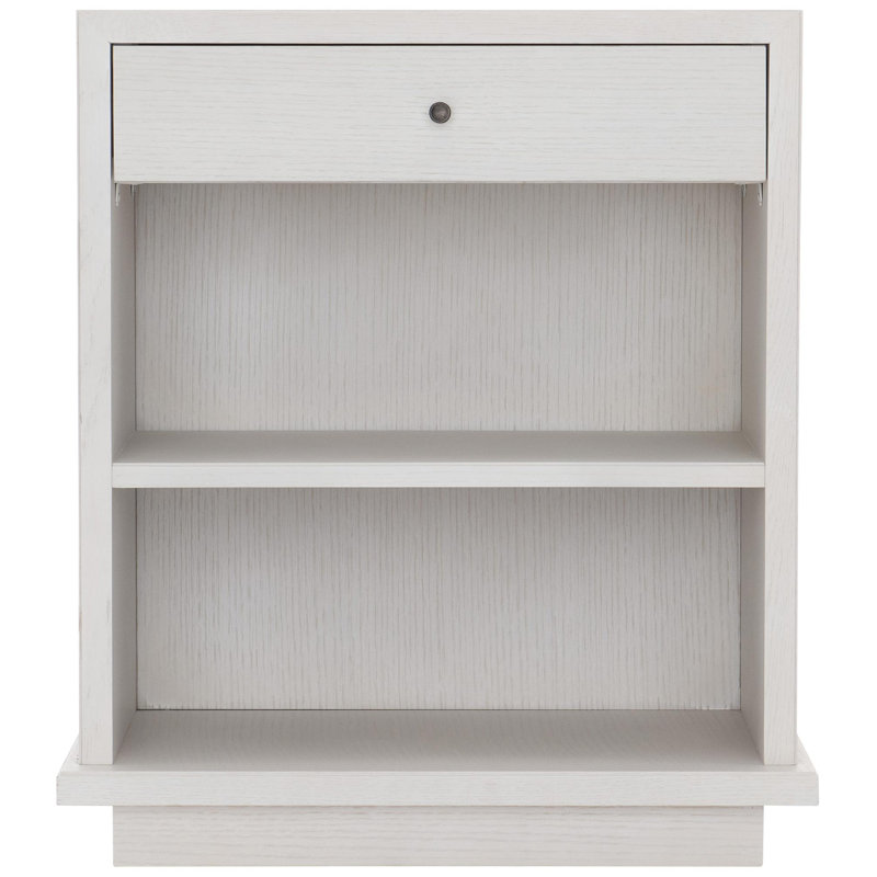 Arnette White Solid Wood Rectangular End Table with Storage