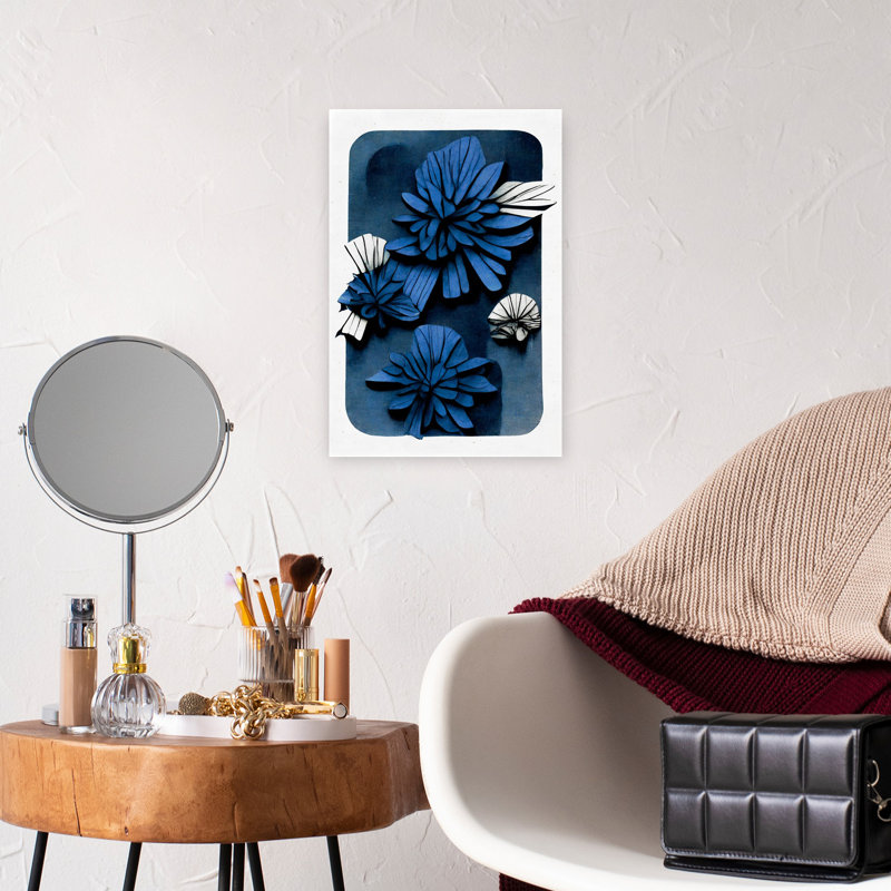 Contemporary Art Abstract Contemporary Geometric Flower Wall Art 1 Piece Wrapped Canvas Wall Art, 45.72 cm H x 30.48 cm W