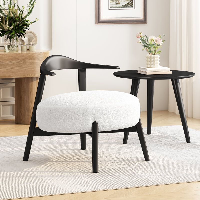 Chaise d'appoint en tissu avec pieds en bois