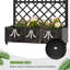Boîte à fleurs en métal avec treillis et roues H 73 po x l 35 po-1966247491-2005197402