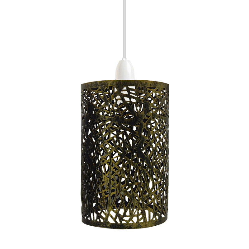 15cm Metal Drum Lamp Shade, Brushed Brass