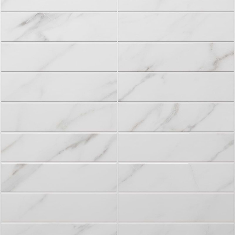 Amalfi 3x12 Ceramic Tile, Polished Calacatta