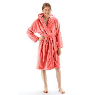 Peignoir 100% microfibre en molleton avec poches et capuche pour les enfants