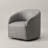 100% Genuine Leather Swivel Barrel Armchair-1882212201