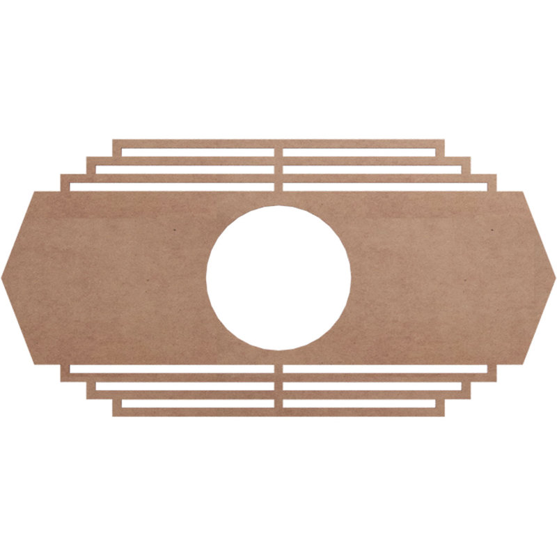 H 20 po x l 10 po x P 5 1/4 po x P 3/8 po, médaillon de plafond en bois ajouré Chrysler, Bois (qualité peinture)