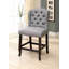 Chaise de salle à manger à hauteur de comptoir de style rustique avec garniture cloutée à oreilles de style rustique noir antique et gris clair-1414119064-1414119066
