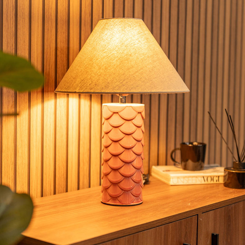 Athena Ceramic Table Lamp, Pink, Yes