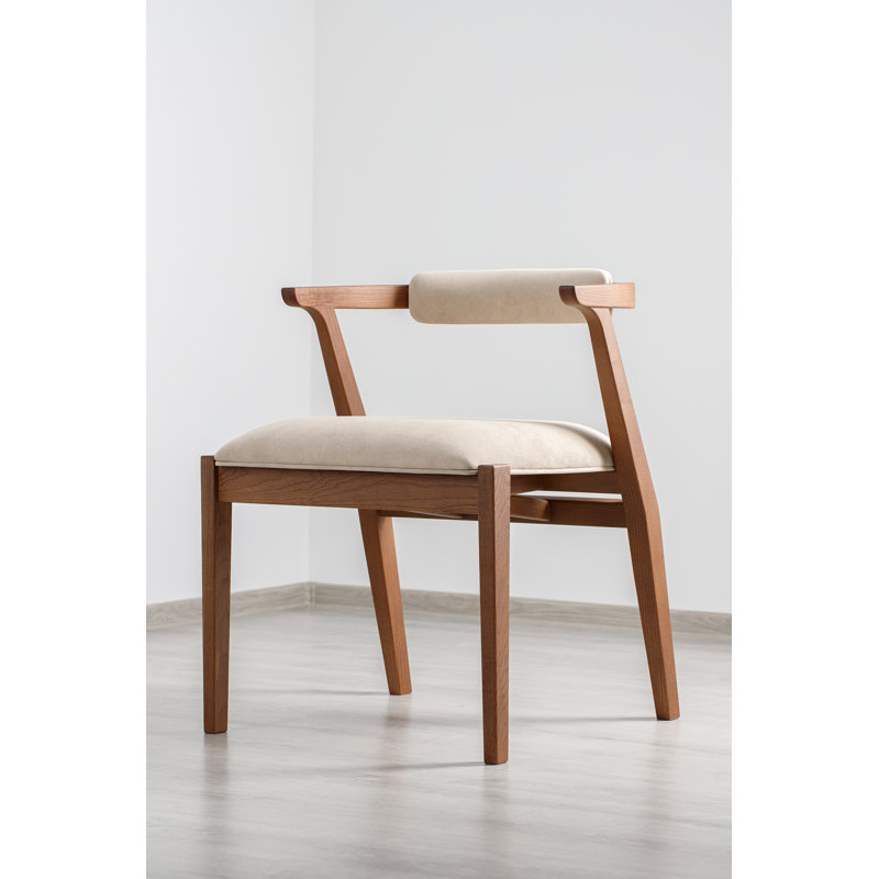 Ellis Dining Chair, Matte Brown, Beige