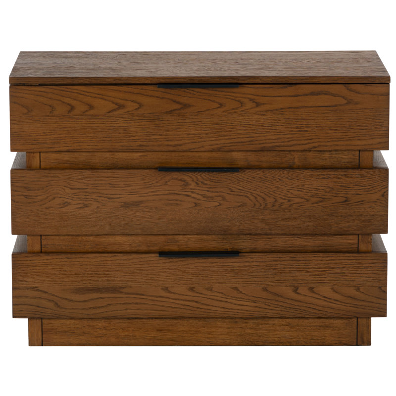 Titus 3 Drawer Stacked Chest, Medium Oak