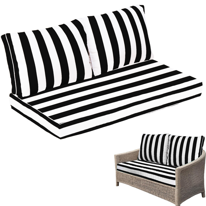 Outdoor Loveseat Cushion Set, 48 X 24, Water Repellent, Fade Resistant, Cushion Set For Couch, Bench, And Swing