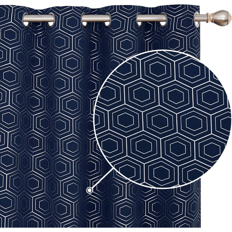 Blackout Curtain Pair, 117cm wide x 183cm high, Dark blue