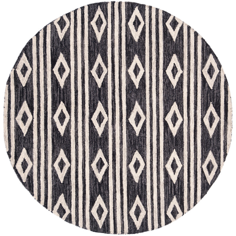 Vedika Hand Tufted Wool Southwestern Rug, Round 5'