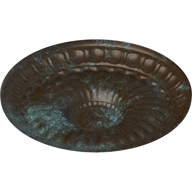 Médaillon de plafond H 11,25 po x l 11,25 po x P 0,875 po Linus, Patine bleue bronze