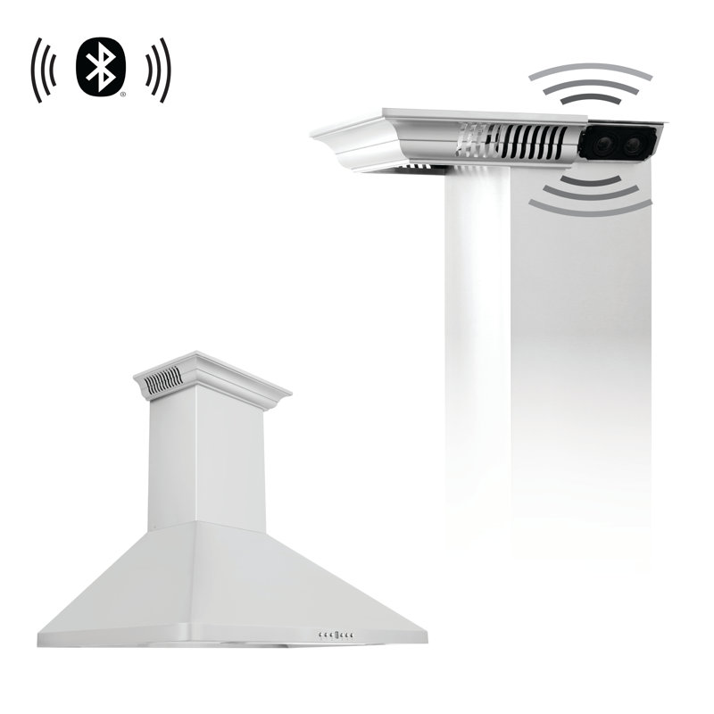 36" 400 CFM Ducted Wall Mount Range Hood in Stainless Steel with Nightlight, 30"