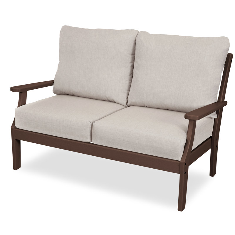 Yacht Club Deep Seating Loveseat, Vintage Lantern, Cast Ash