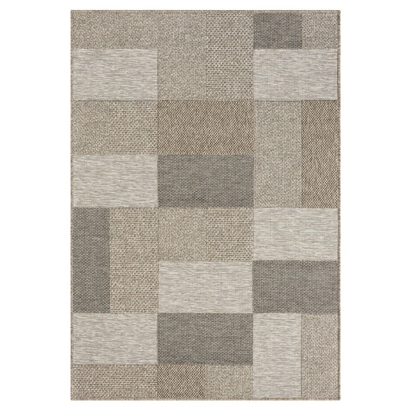 Hailiey Flatweave Faux Jute Tan/Natural Indoor/Outdoor Rug, Rectangle 5' x 7'