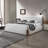 Premium White Fabric Bed-560957358