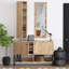Range-chaussures avec nombreuses tablettes, chêne saphir, 47,2 po x 35,4 po x 13,8 po | 100% panneau de particules enduit de mélamine, fixation murale, design traditionnel et industriel | Parfait pour les solutions de rangement pour les vestibules et le