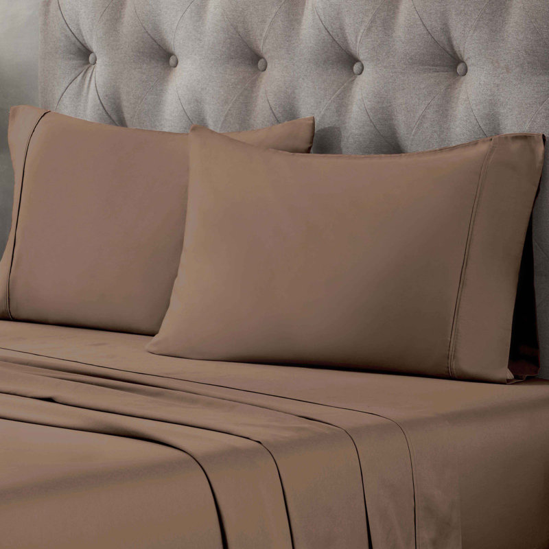 Taie d'oreiller en mélange de coton égyptien 400 fils Luxor Treasures, Standard, Taupe