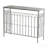 40x14x31" Rustic Iron Arched Fence Console Table, Weathered Silver Finish, Accent Table